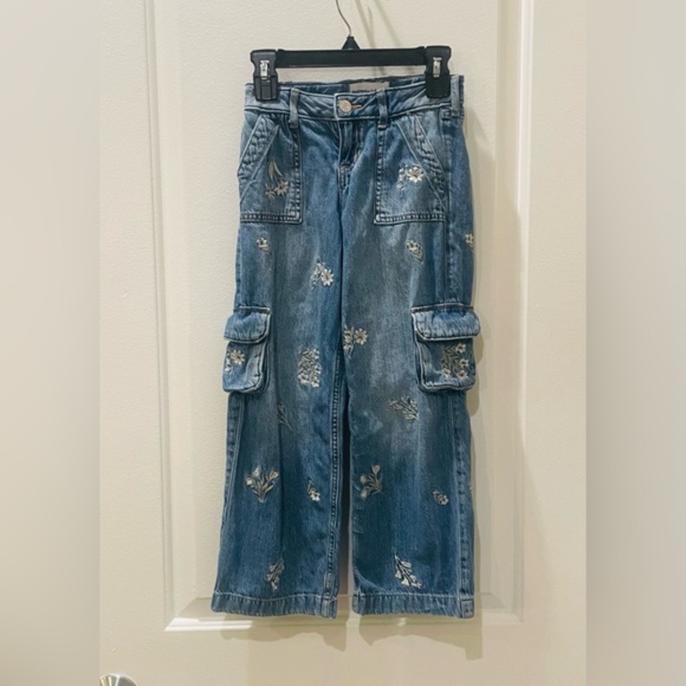 Abercrombie Kids Denim Floral Cargo Jeans